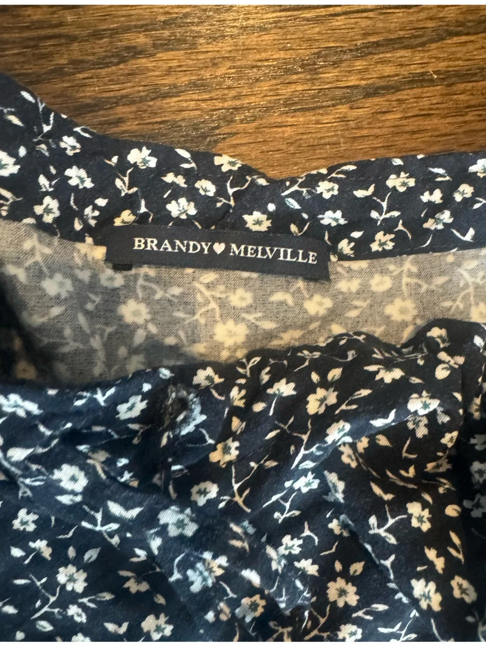 Brandy Melville Black  and White Micro Floral High-Waist Skirt